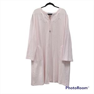 Miss Elaine Zip Front Embroidered Yoke Robe 2X